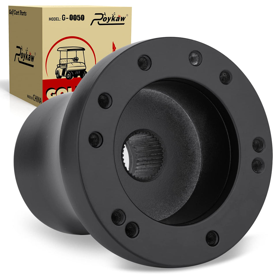 Roykaw EZGO RXV TXT steering adapter in black for durability