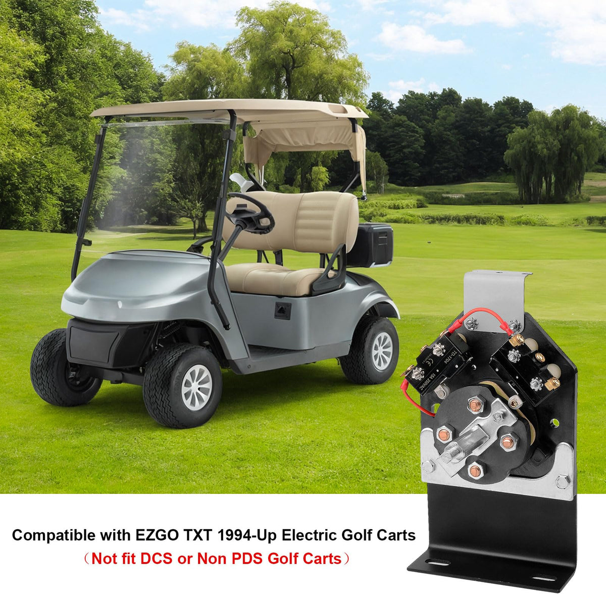 Roykaw EZGO wiring harness closeup reveals durable terminals.