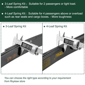 Roykaw EZGO TXT 3-leaf springs with stainless sleeves for longevity