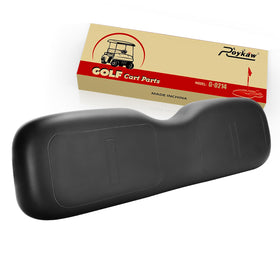 Roykaw EZGO TXT front-seat backrest close-up shows durable PVC leather and snug fit.