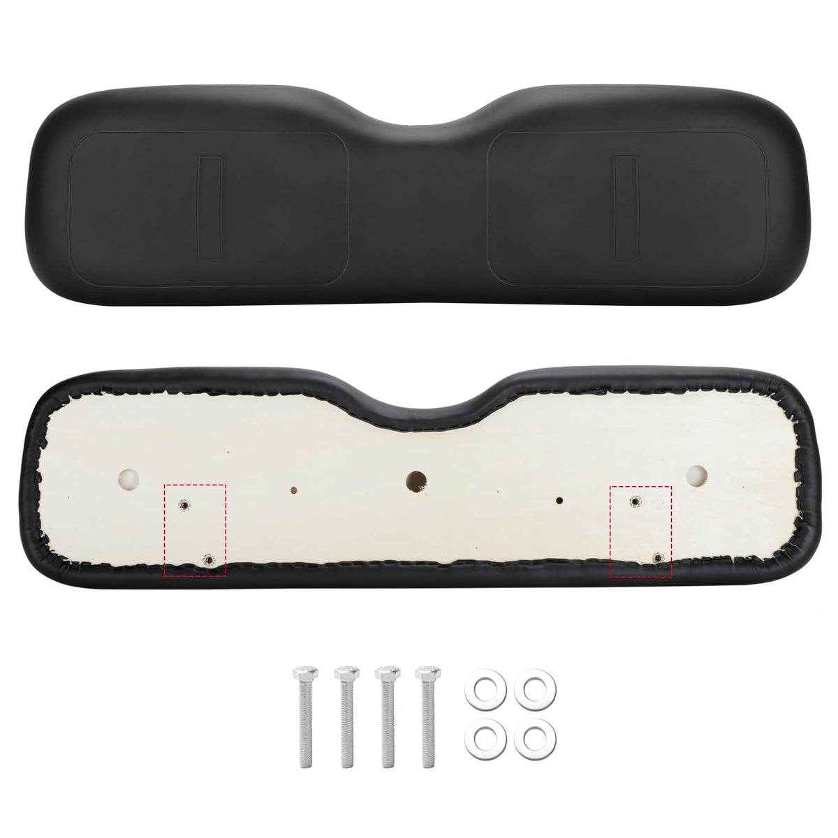 Roykaw EZGO TXT backrest packaging includes mounting hardware.