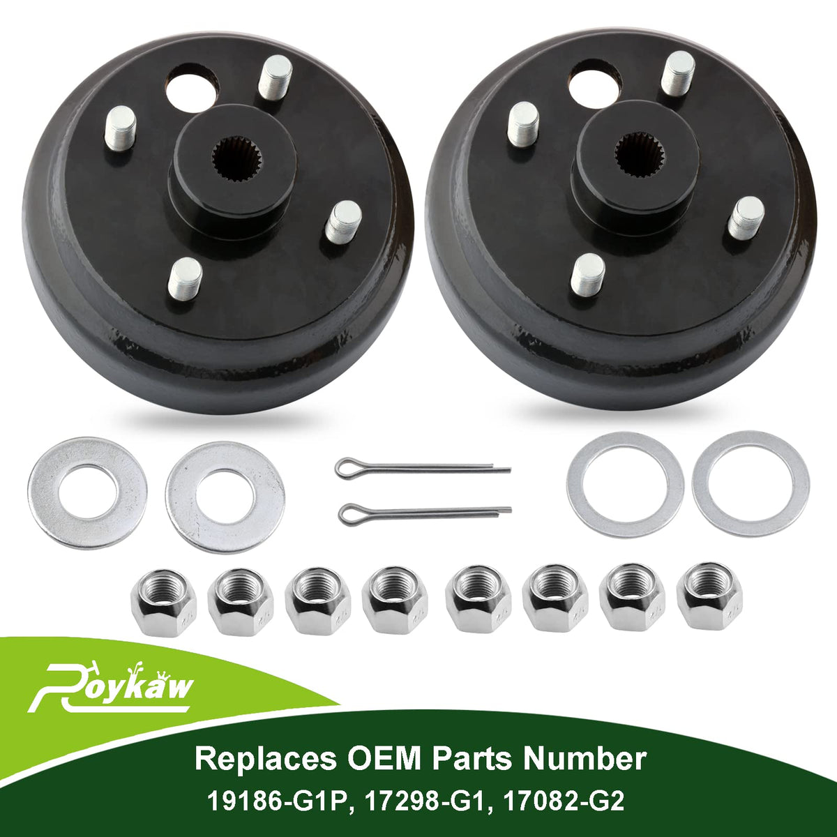 Roykaw EZGO TXT lug nuts and flat washers for secure installation