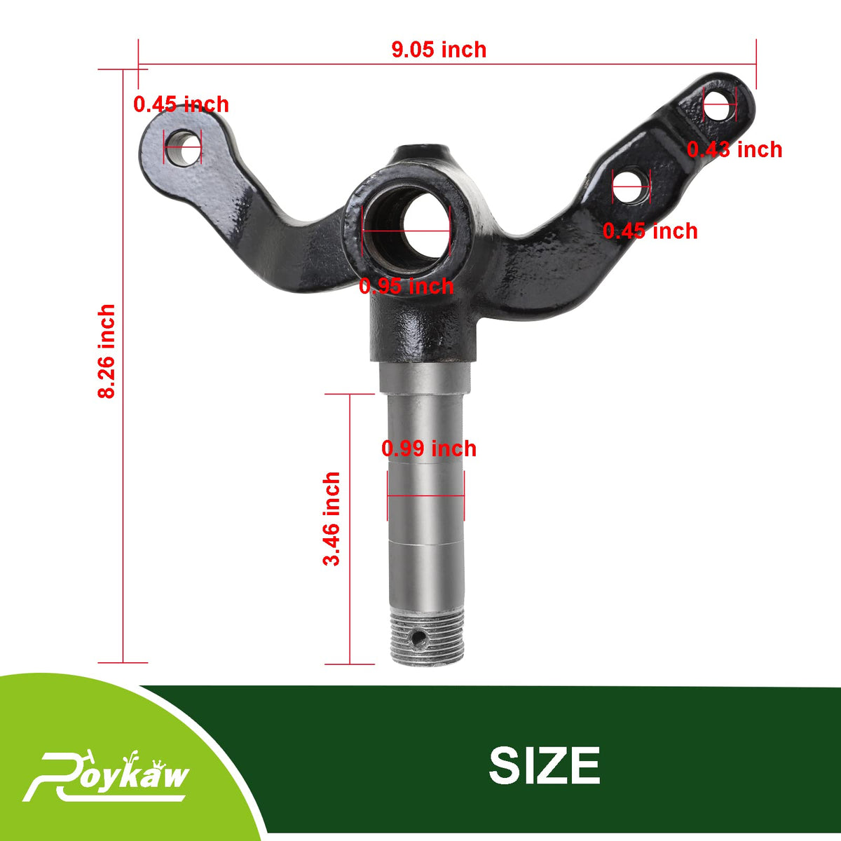 Roykaw EZGO TXT passenger-side spindle assembly detail, precise fit