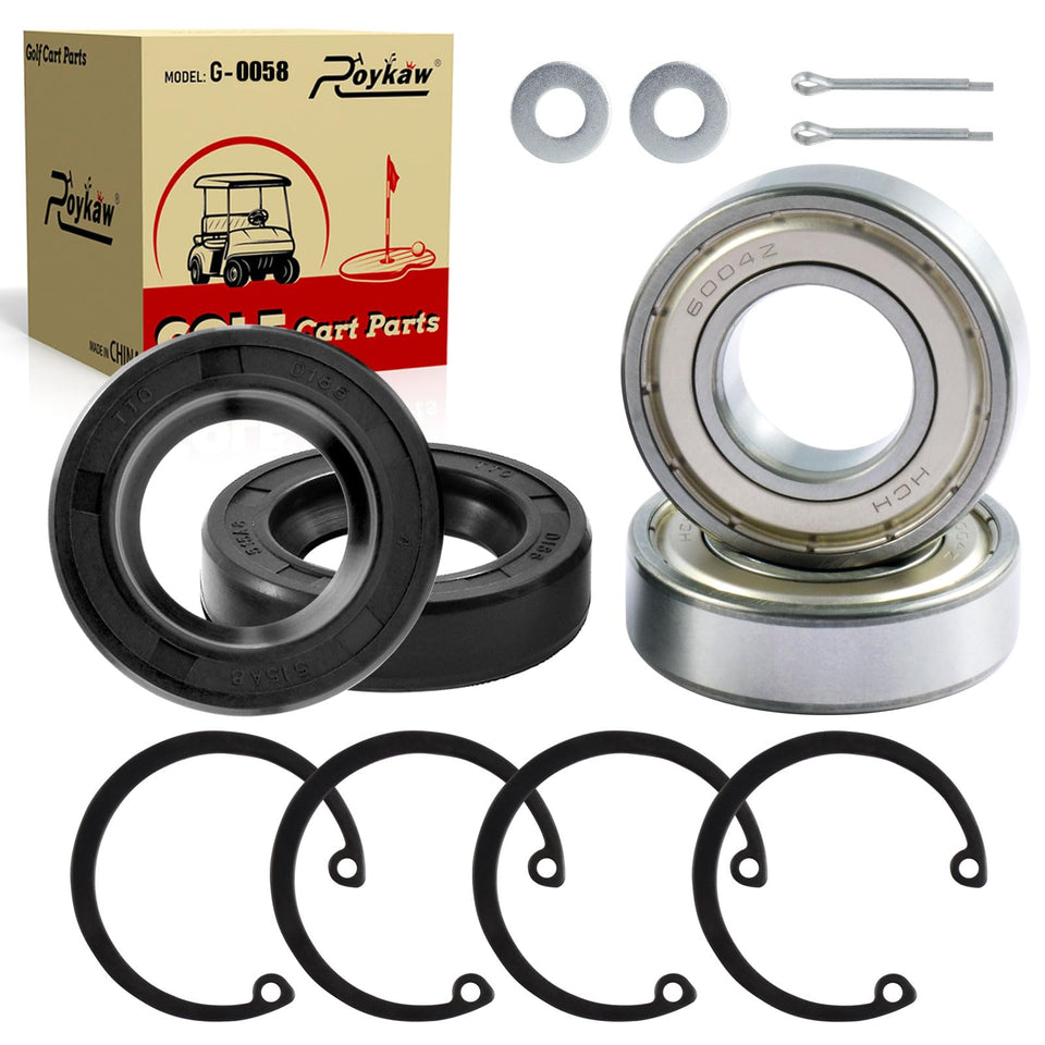 Roykaw EZGO rear axle bearing kit for smooth golf cart operation.