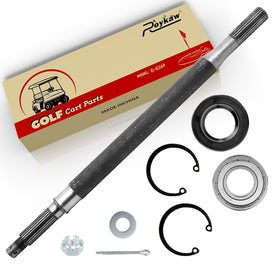 Roykaw EZGO TXT passenger-side rear axle shaft with bearing seal kit for reliable replacement.