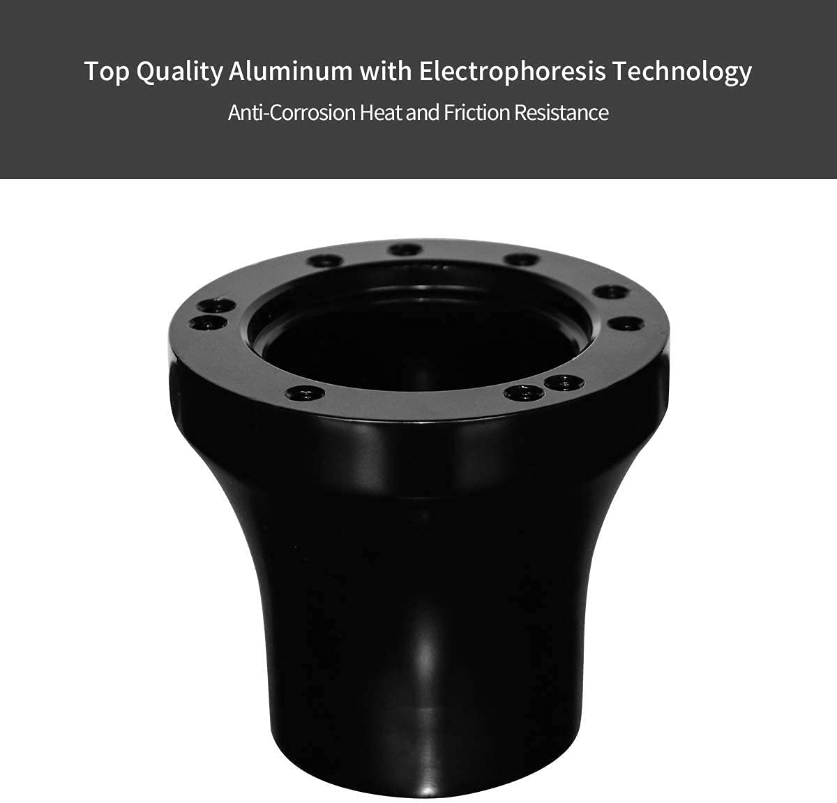 Roykaw hub adapter compatible with five- or six-hole steering wheels.