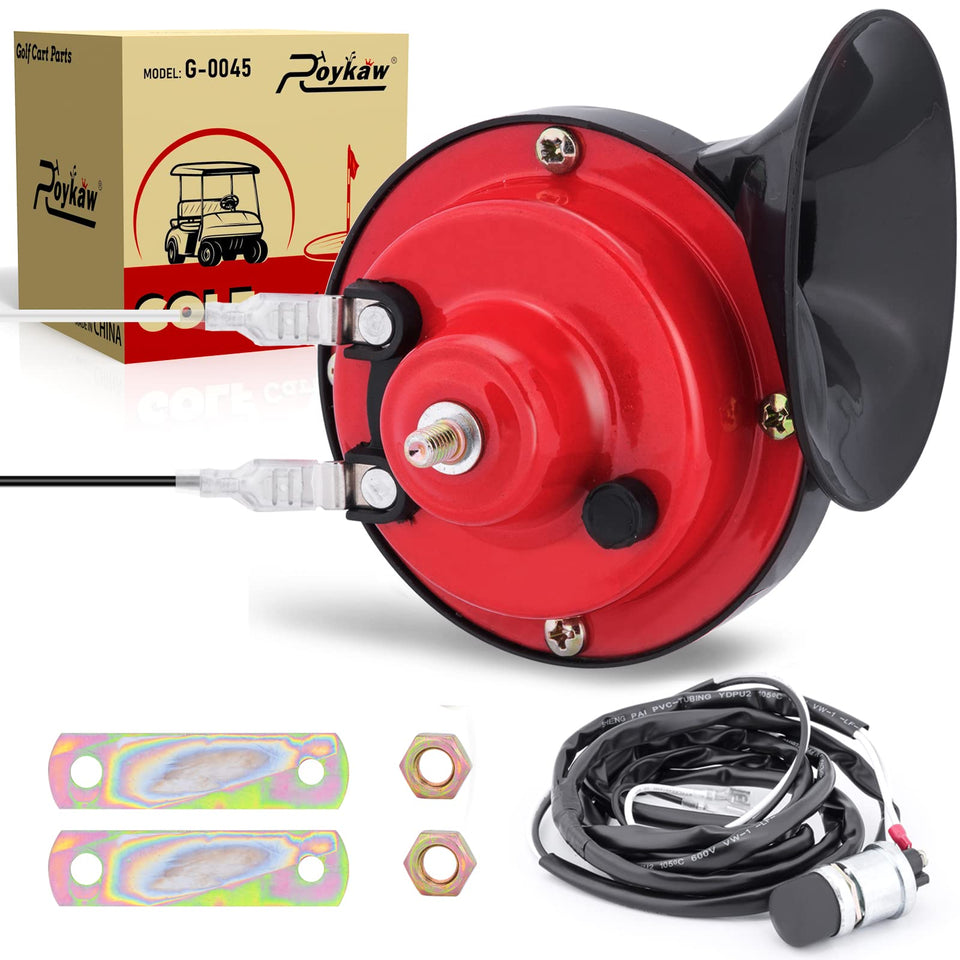 Roykaw universal horn kit with floor-mounted button for quick signaling on carts