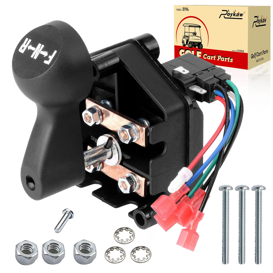 Roykaw forward and reverse switch assembly for Club Car DS provides reliable directional control.