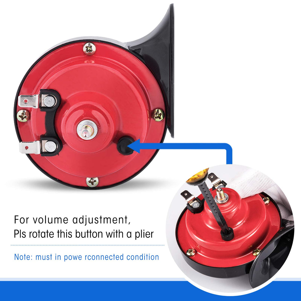 Roykaw 4-inch 12V horn delivers clear audible signal for safety