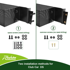 Roykaw installation options illustrate drill and drill-free methods for flexible setup.