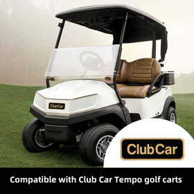 Roykaw front plate on Club Car Tempo demonstrates easy, tool-free installation.