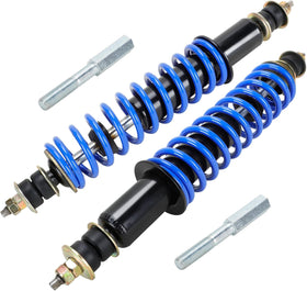 Roykaw front and rear shocks for EZGO TXT Medalist in blue, improved ride comfort.