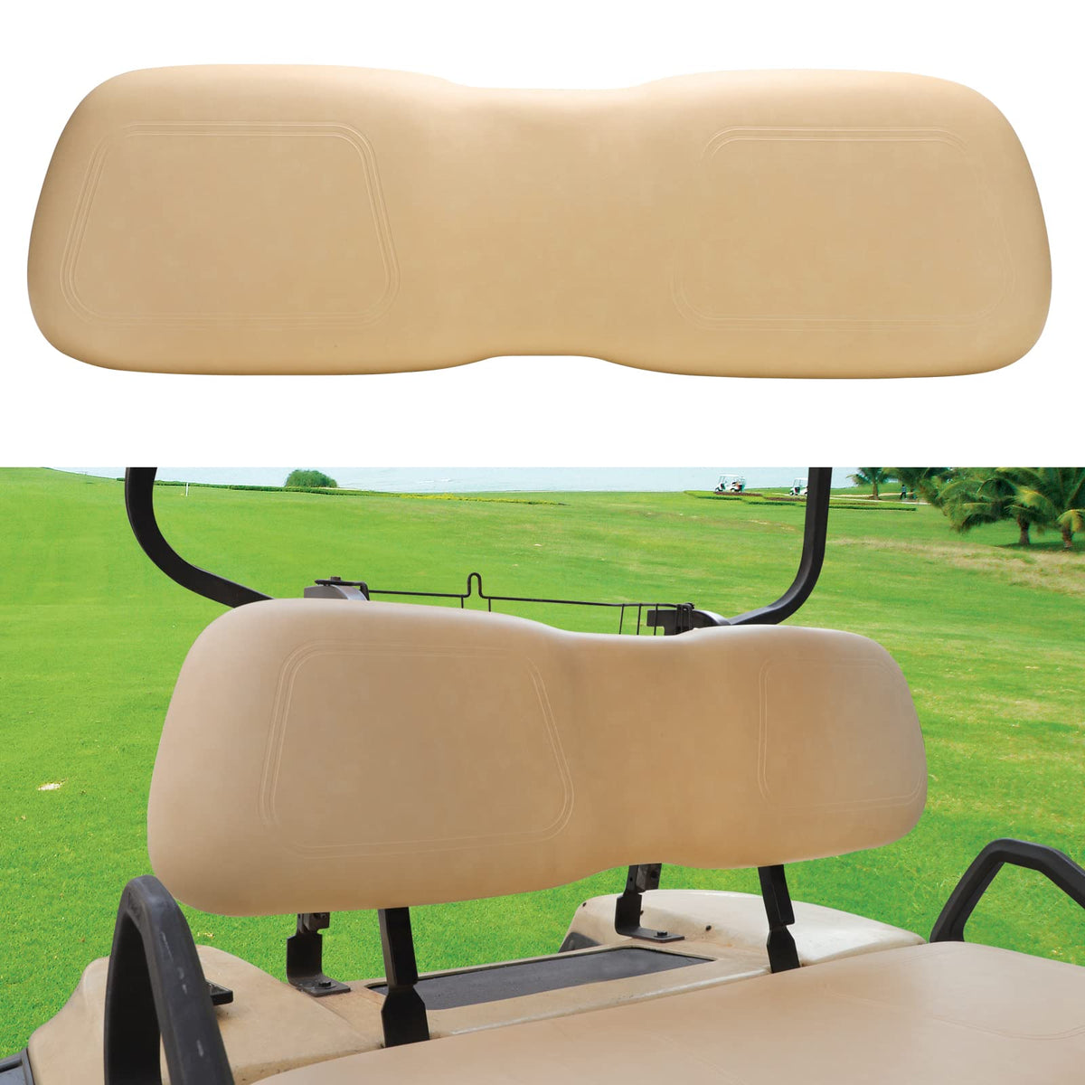 Roykaw cushion cover in marine vinyl resists fading for long-lasting golf cart use