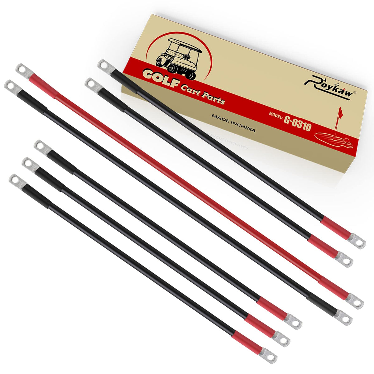 Roykaw golf cart battery cables kit assembly for reliable power delivery on EZGO models.