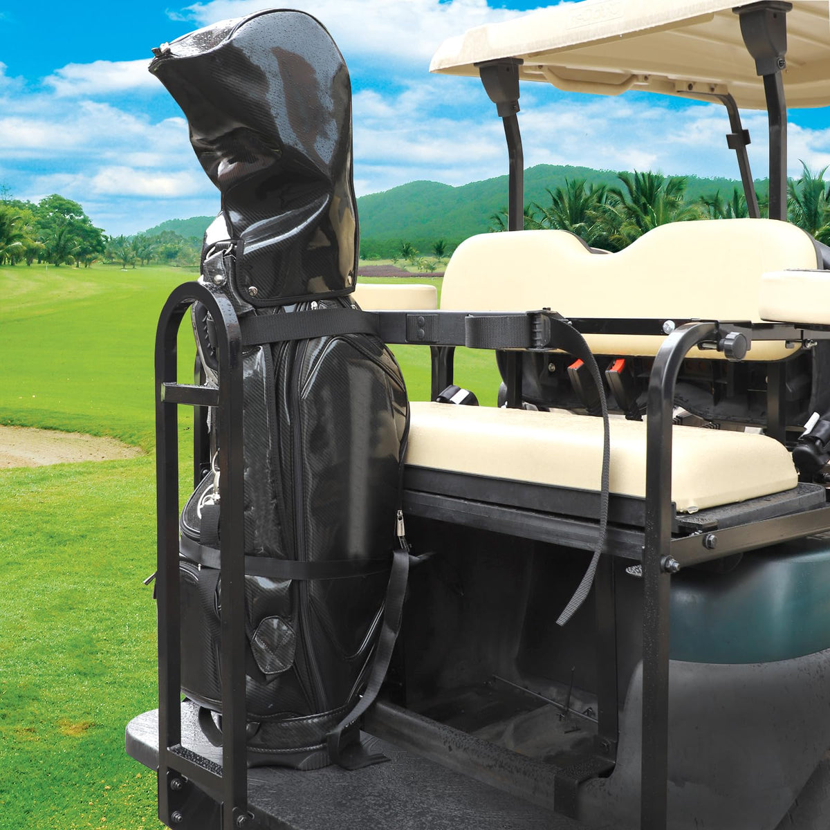 Roykaw EZGO-compatible bracket keeps the bag steady for smooth rides.