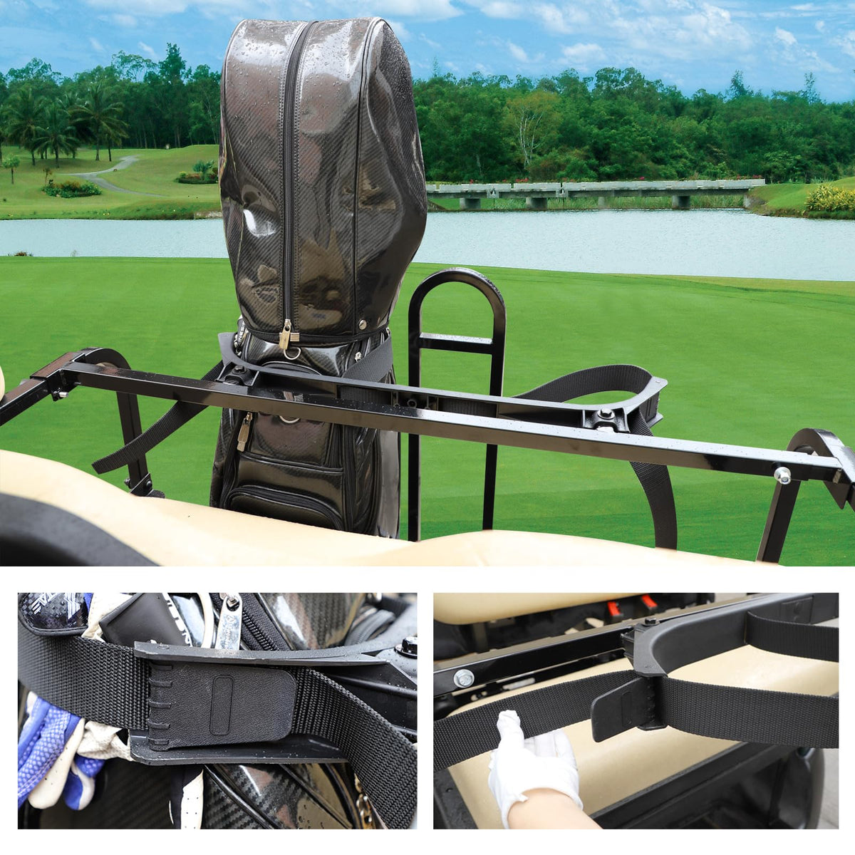 Roykaw Yamaha-compatible bracket protects the bag and frame.