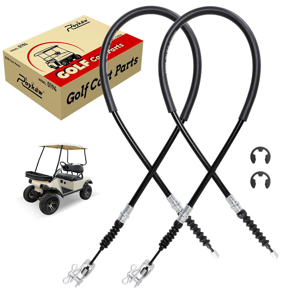 Roykaw brake cable kit drive-side for Club Car DS with mounting hardware and reliable braking.