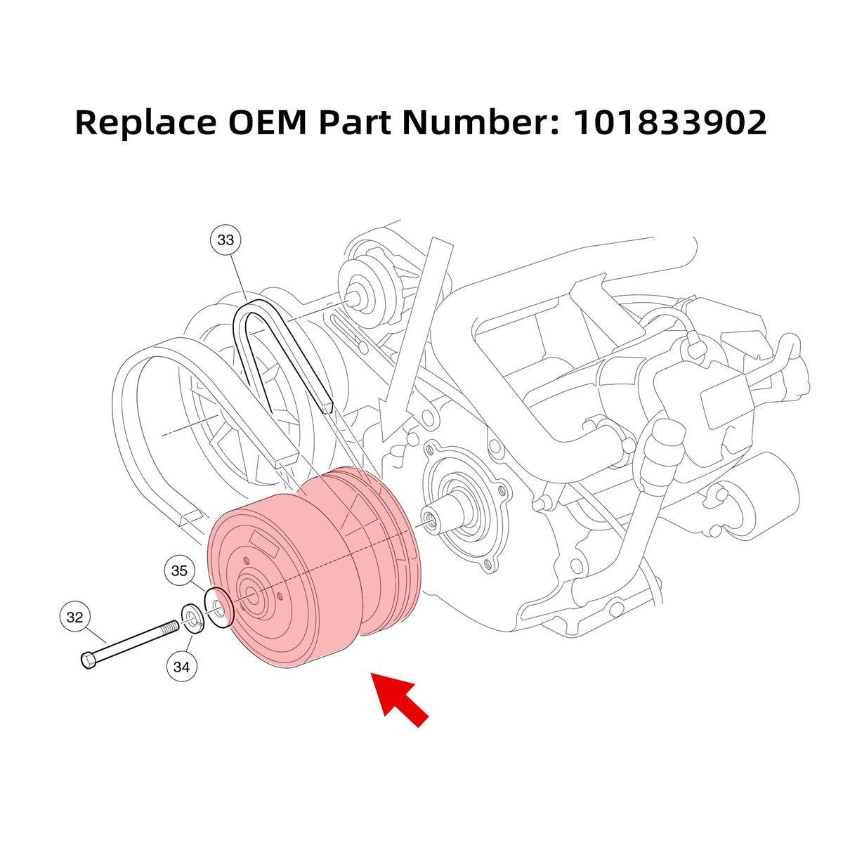 Roykaw drive clutch installation view, designed for easy fit on compatible Club Car models.