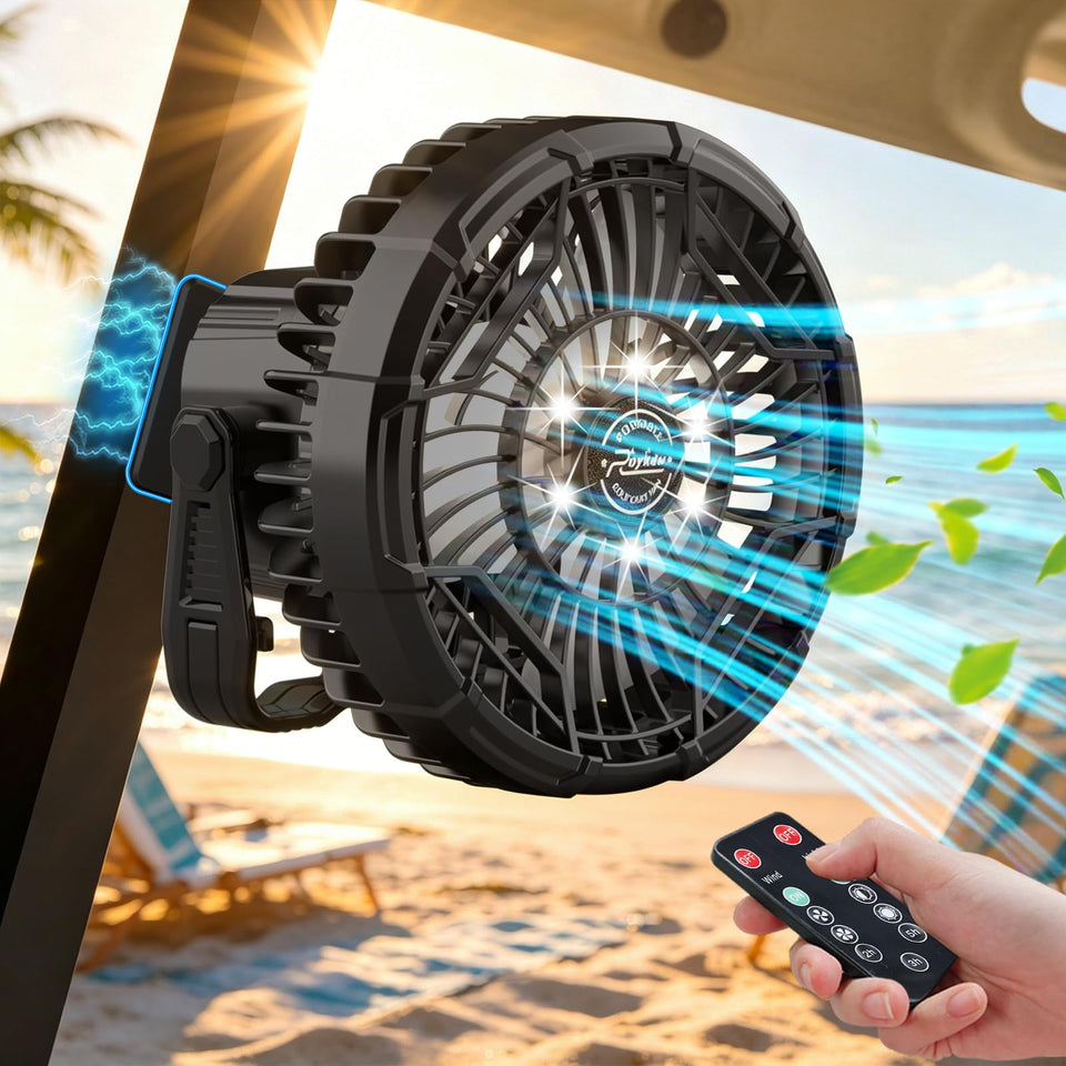 Roykaw golf cart fan with magnetic base for quick on-the-go cooling