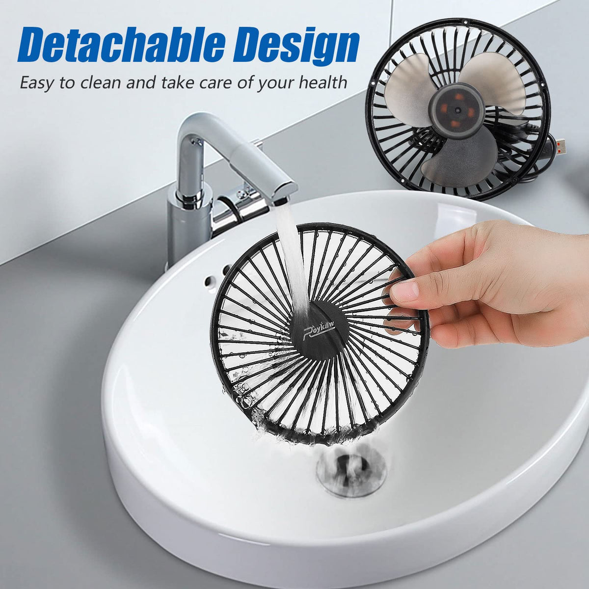 Roykaw golf cart fan quick-release design for easy removal