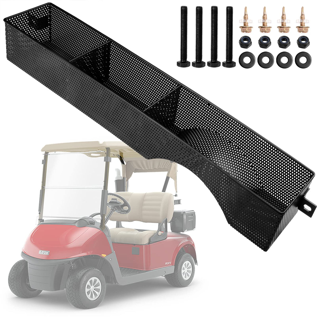 Roykaw front inner basket dash storage tray keeps essentials within reach.