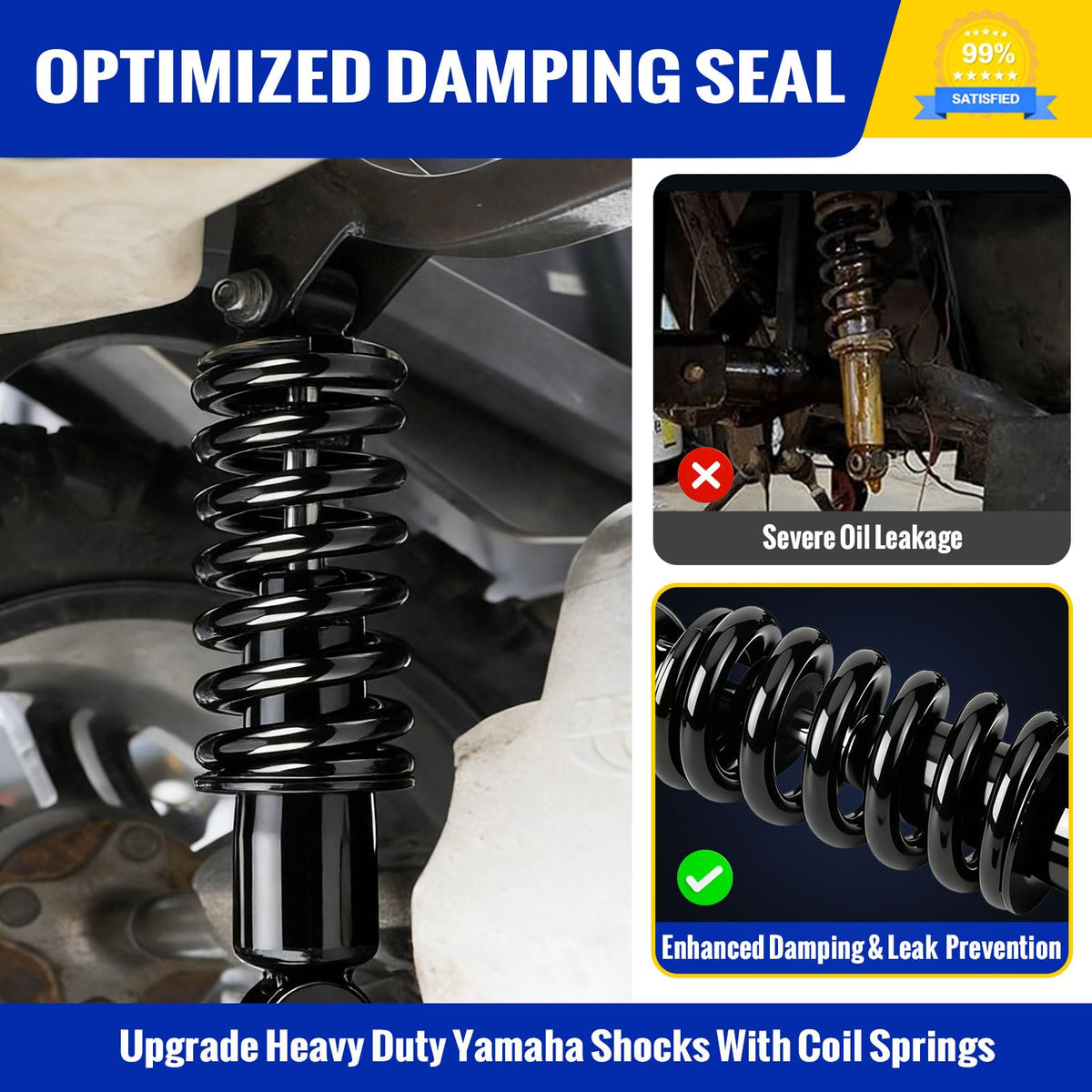 Roykaw front shock for Yamaha G22 minimizes bounce for better control