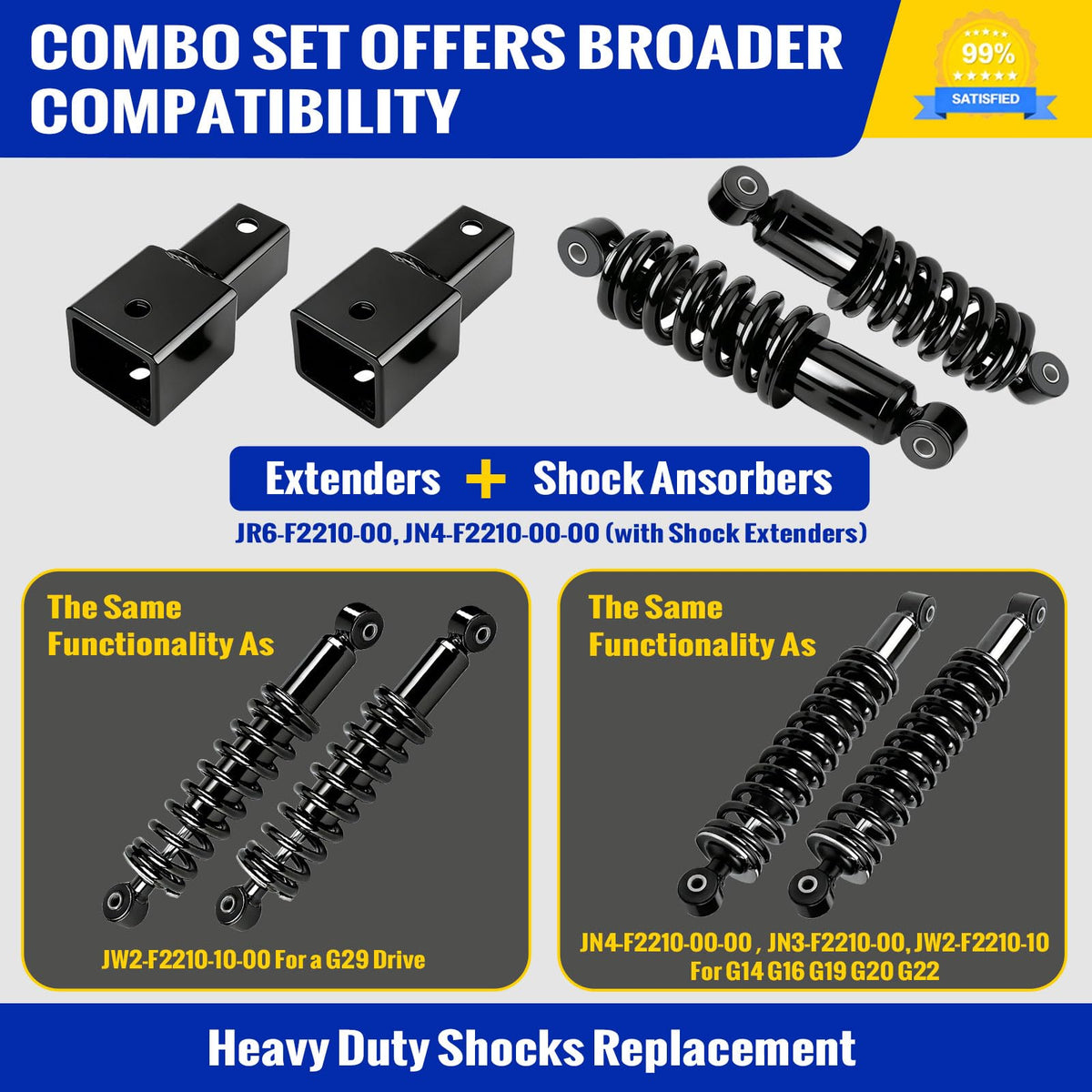 Roykaw front shock for Yamaha G29 usable alone for solo rides