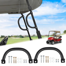 Roykaw golf cart grab handle roof struts on the driver side for easy entry.