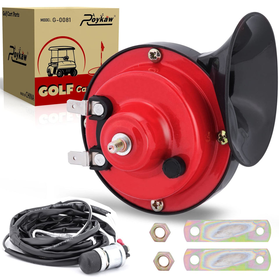 Roykaw floor-mount horn button for EZGO improves alert signaling on the course.