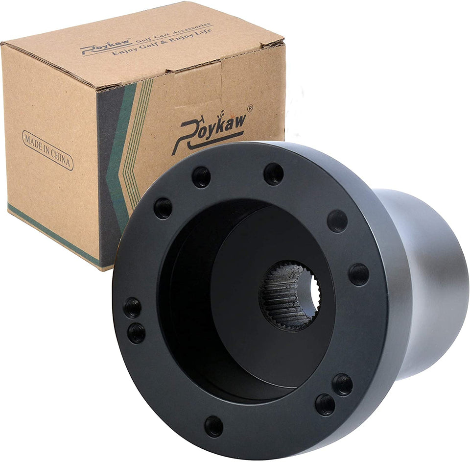 Roykaw hub adapter for Club Car DS fits steering wheels securely.