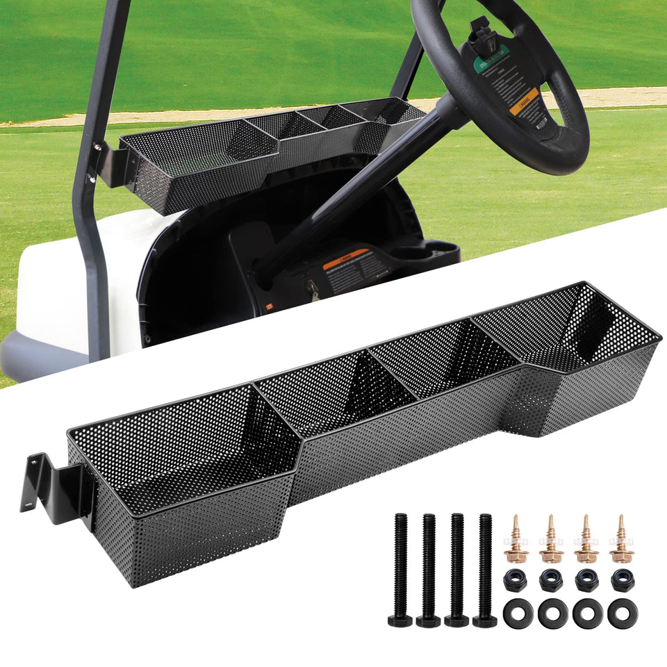 Roykaw golf cart inner front basket showing organized storage for small essentials