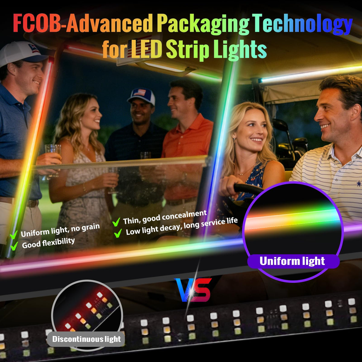 Roykaw golf cart LED remote control for easy color and brightness adjustments