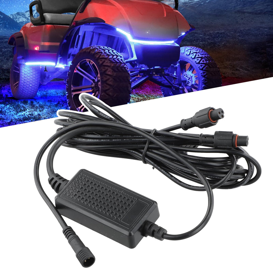 Roykaw golf cart light strip controller front view for easy access and quick setup.
