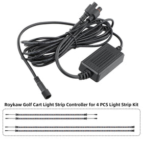 Roykaw golf cart light strip kit installation demonstrating simple wiring for a safe fit.