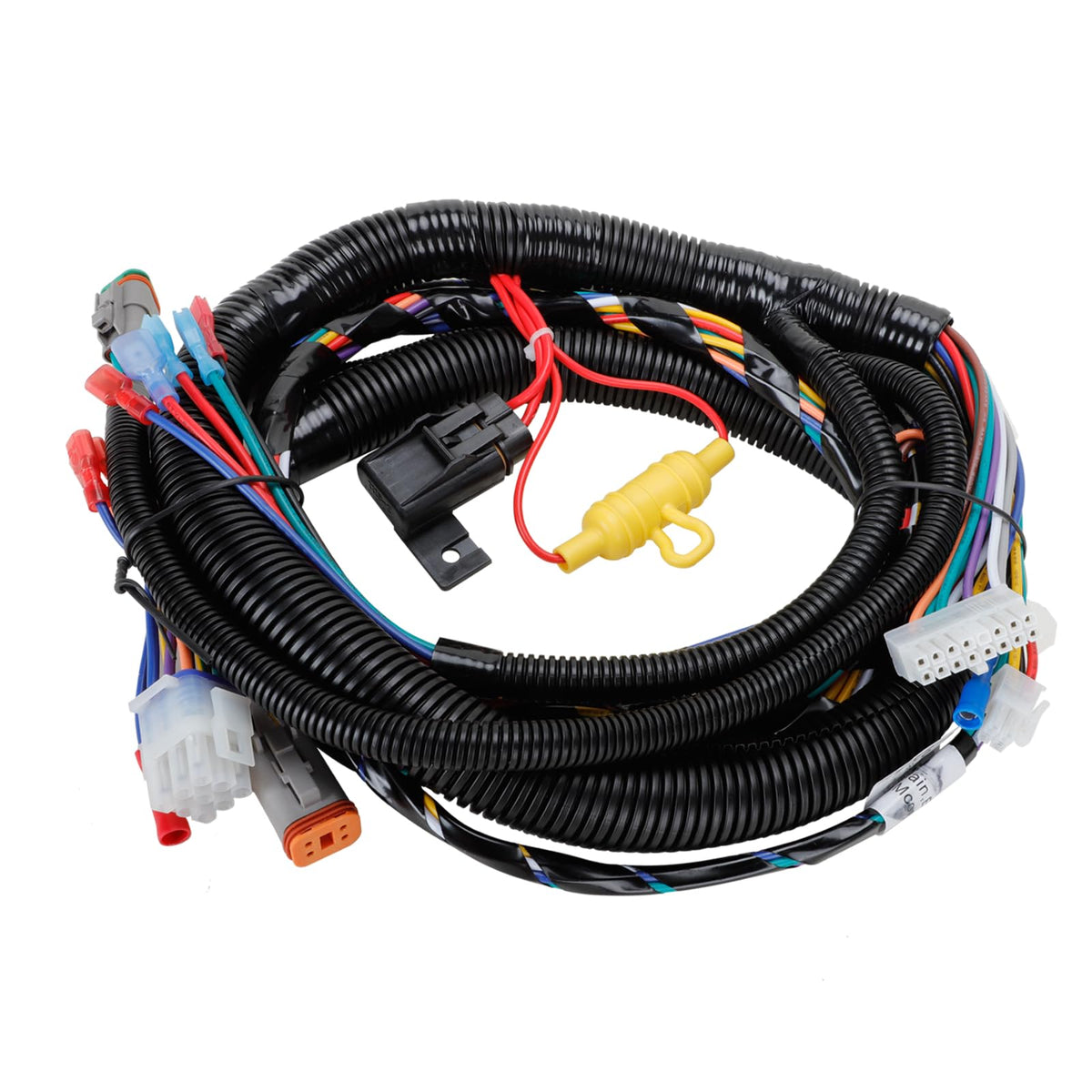 Roykaw main harness branding close-up reinforces quality build for club car enthusiasts