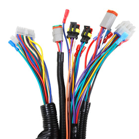 Roykaw main harness plug-and-play view demonstrates seamless integration with existing cart wiring