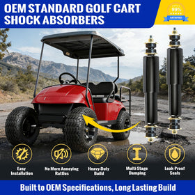 Roykaw rear shock absorber for EZGO TXT improves stability on uneven surfaces.