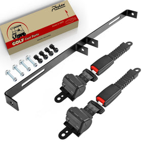 Roykaw golf cart seat belts bracket kit front view shows sturdy integrated design for easy installation.