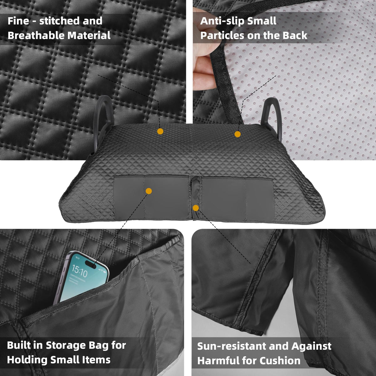Roykaw double-layer microfiber seat cover protects cushions from wear and sun