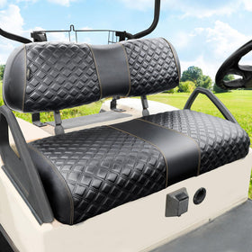 Roykaw Club Car DS front seat cover installed for protection and style.