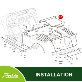 Roykaw golf cart side panel cover adds protection and style.