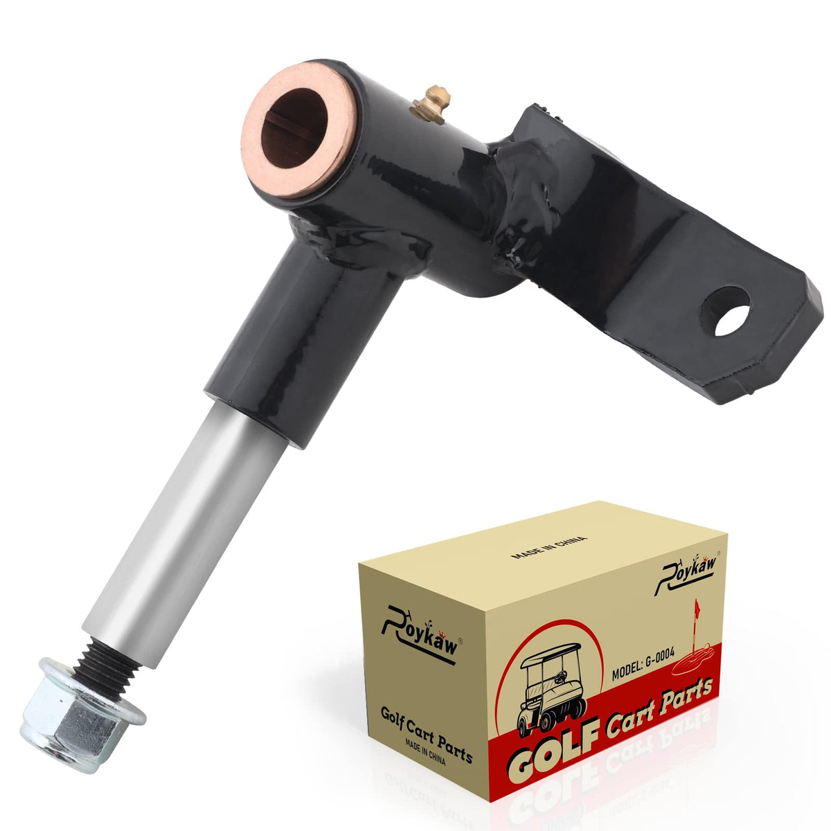 Roykaw driver-side spindle for Club Car Precedent enhances steering stability and durability.