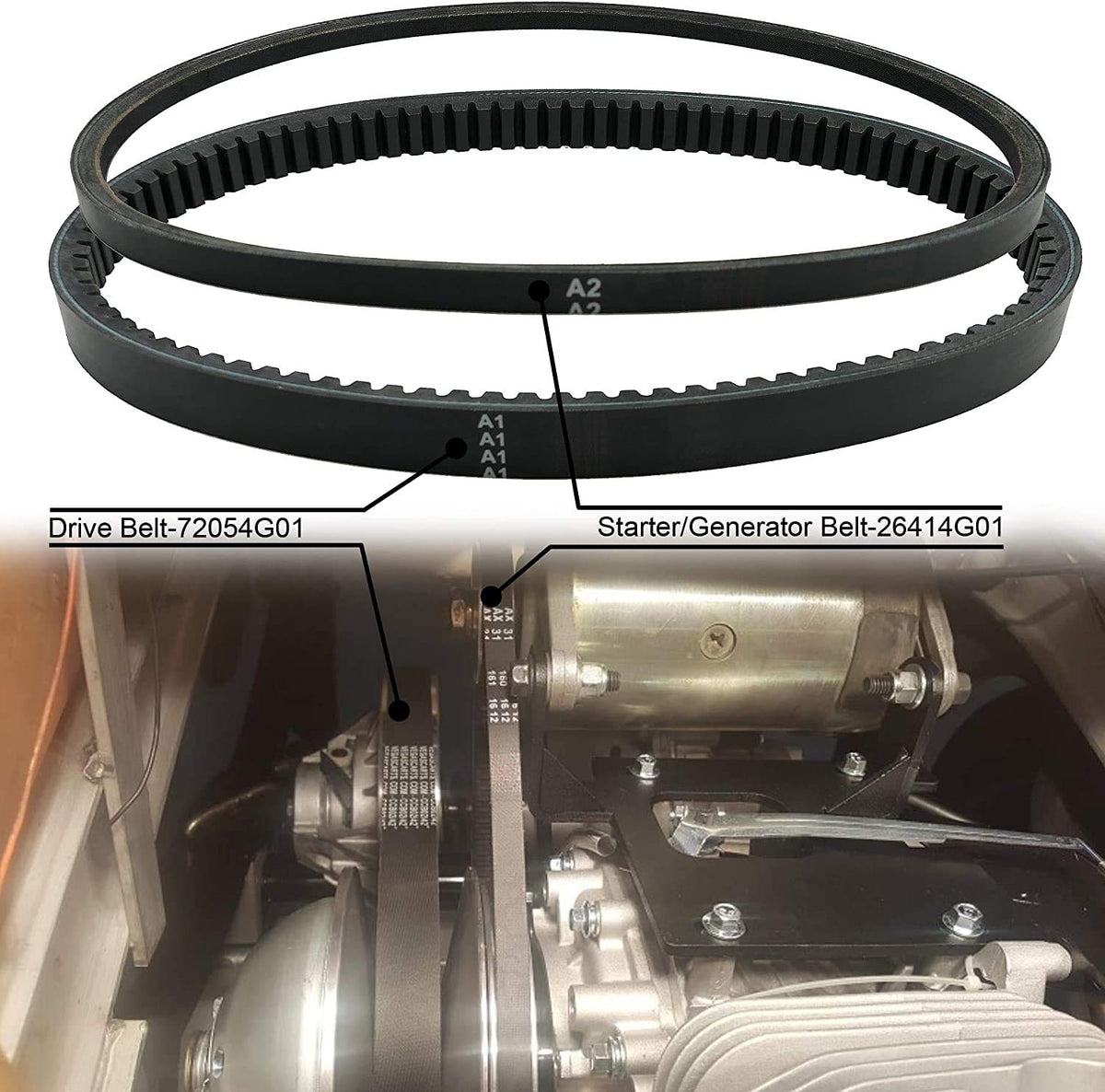 Roykaw starter generator belt compatible with Robin engine improves startup consistency