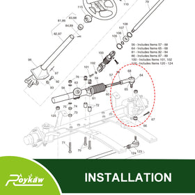Roykaw golf cart steering replacement part supports steady handling.