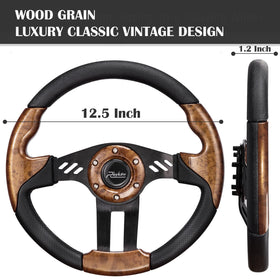 Roykaw steering wheel featuring a black vinyl grip for comfortable handling.