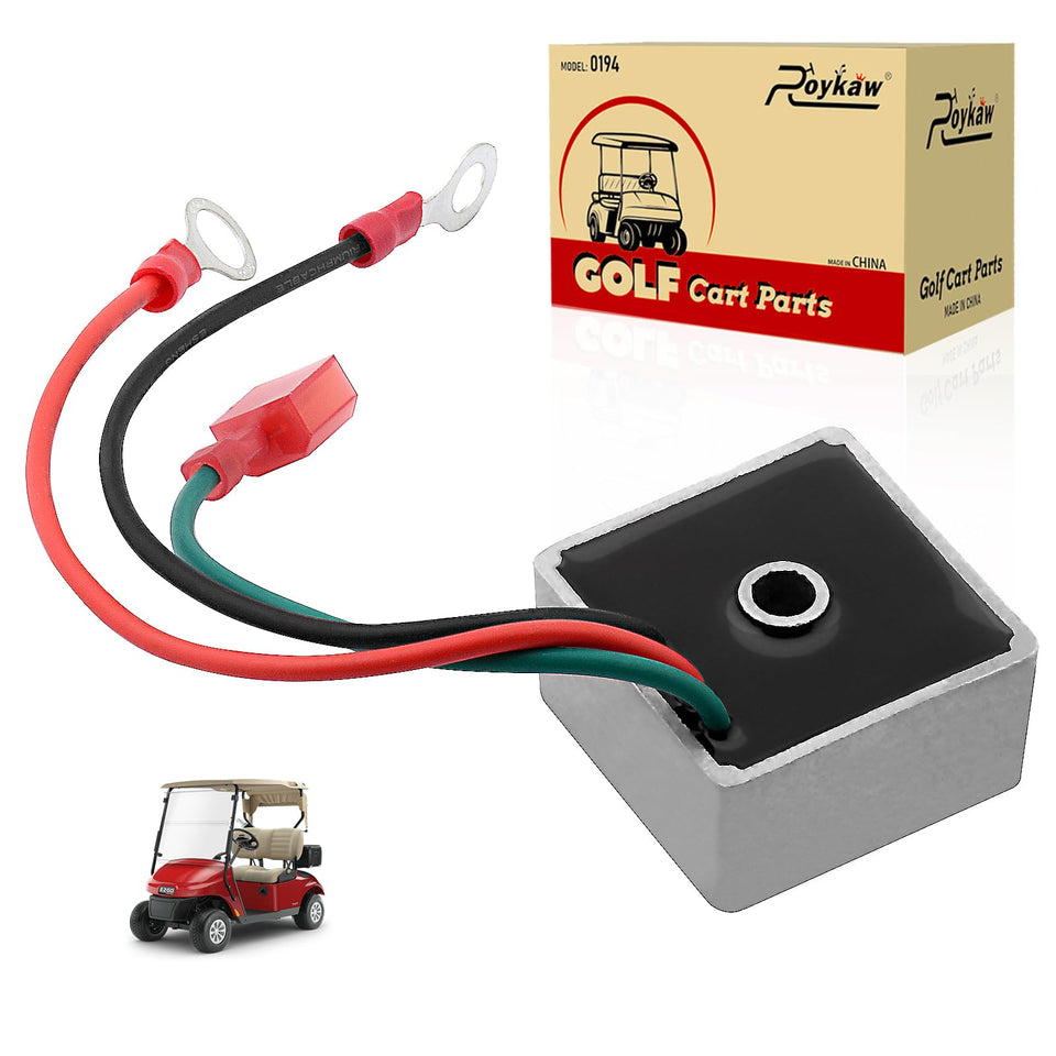 Roykaw golf cart voltage regulator rectifier, main unit for EZGO compatibility and charging control.