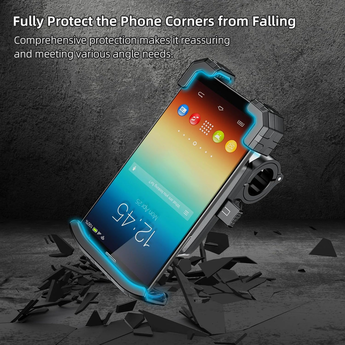 Roykaw golf push cart phone holder silicone pad closeup protecting device