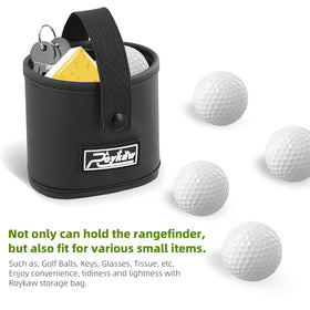 Roykaw golf rangefinder pouch mount on cart highlights easy installation with no drilling