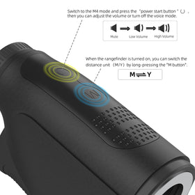 Roykaw rangefinder voice announcements of distance and slope in real time