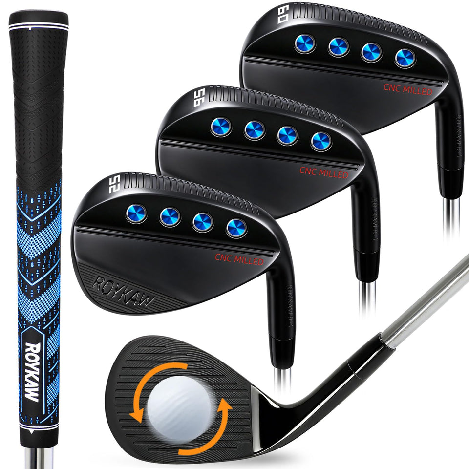 Roykaw golf wedge 52 full-face milled grooves for consistent backspin across the face